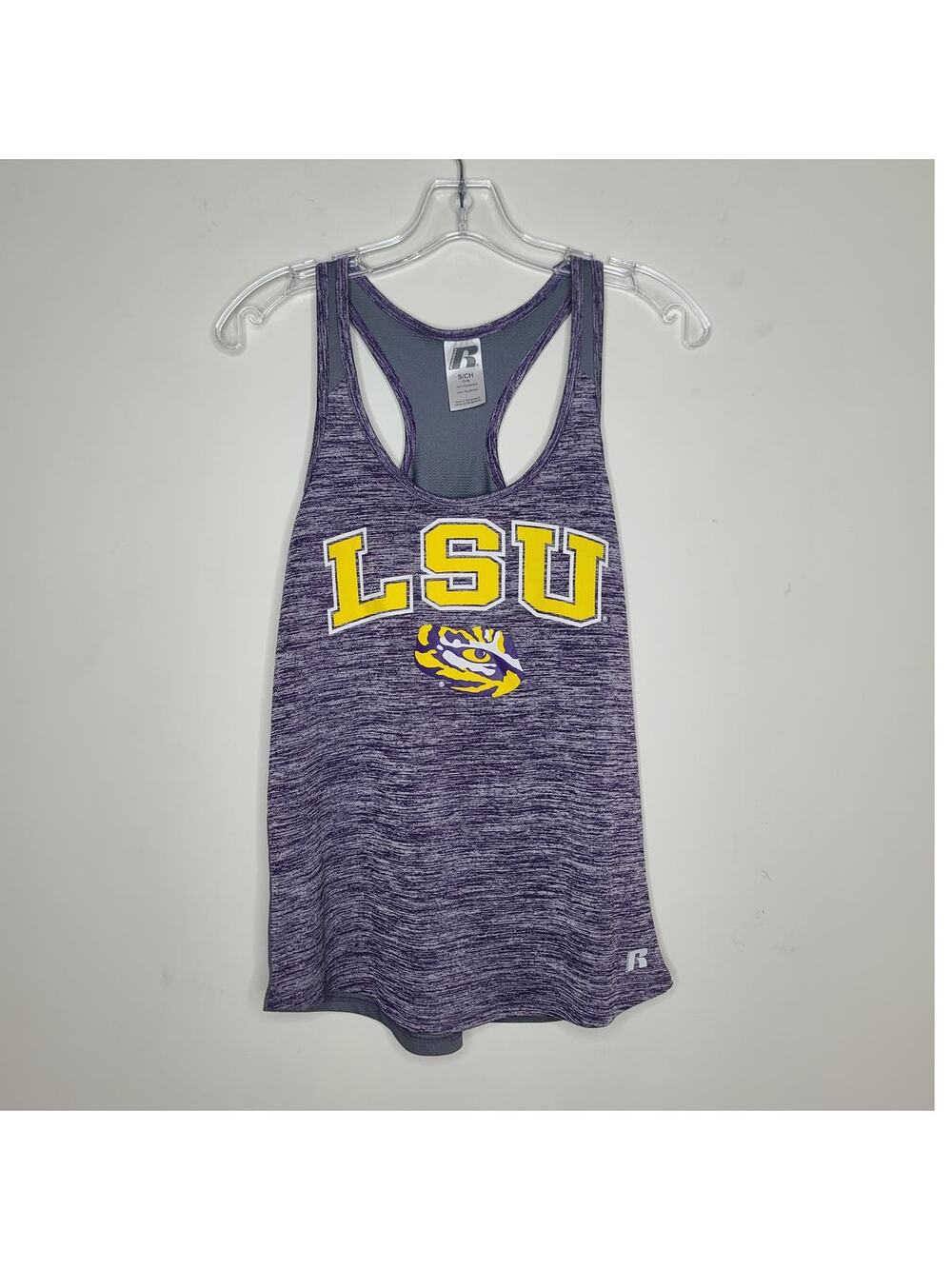 Louisiana State University LSU Tigers purple yellow athletic tank top - small